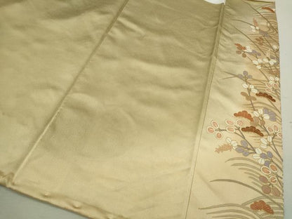 平和屋着物■豪華色留袖 駒刺繍 草花文 暈し染め 金銀彩 正絹 逸品 CABD9756ze