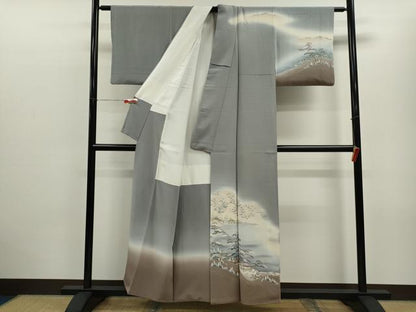 平和屋着物■訪問着 風景文 暈し染め 正絹 逸品 CABD9758ze