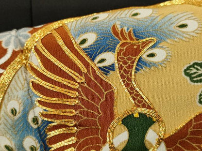 平和屋着物■豪華黒留袖 駒刺繍 鏡裏鳳凰花文 金彩 正絹 逸品 CABD9766ze