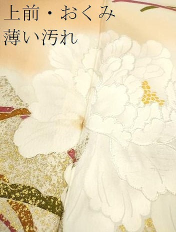 平和屋着物■訪問着 刺繍 草花文 暈し染め 金彩 正絹 逸品 CABD9767ze