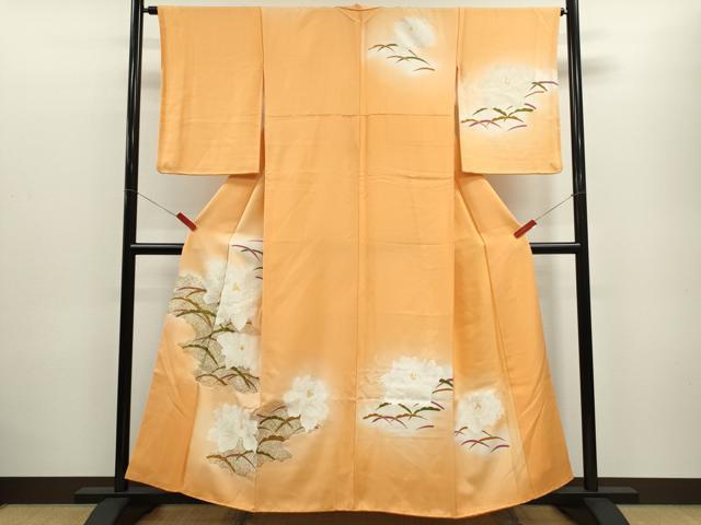 平和屋着物■訪問着 刺繍 草花文 暈し染め 金彩 正絹 逸品 CABD9767ze