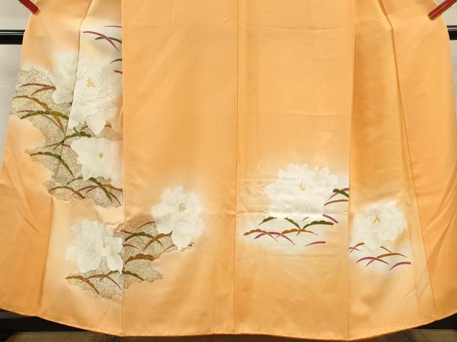 平和屋着物■訪問着 刺繍 草花文 暈し染め 金彩 正絹 逸品 CABD9767ze