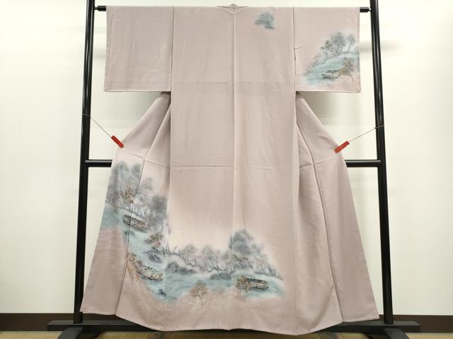 平和屋着物■訪問着 立波風景文 暈し染め 金彩 正絹 逸品 未使用 CABD9768ze