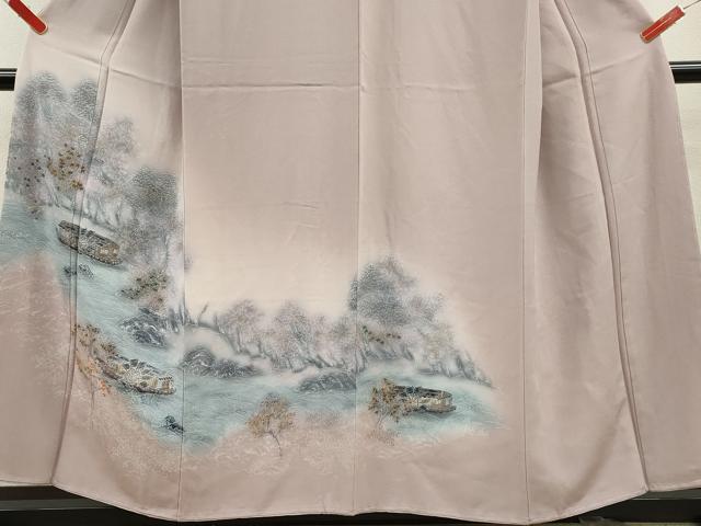 平和屋着物■訪問着 立波風景文 暈し染め 金彩 正絹 逸品 未使用 CABD9768ze