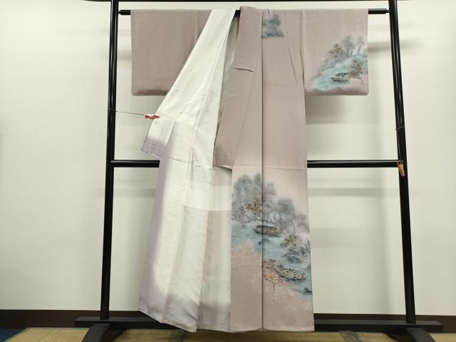 平和屋着物■訪問着 立波風景文 暈し染め 金彩 正絹 逸品 未使用 CABD9768ze