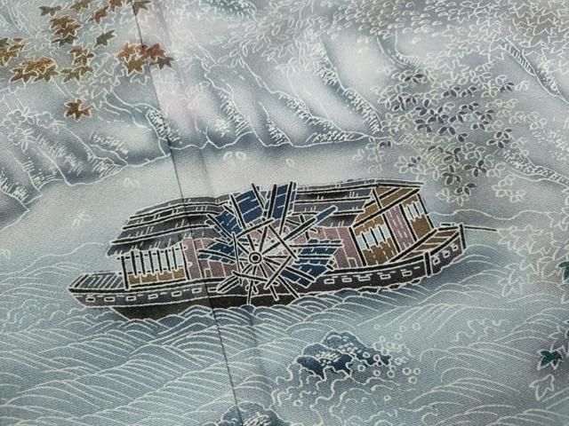平和屋着物■訪問着 立波風景文 暈し染め 金彩 正絹 逸品 未使用 CABD9768ze