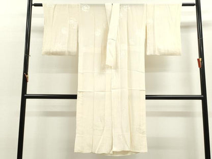 平和屋着物■長襦袢 無双仕立て 糸巻き花地紋 正絹 逸品 CABD9777ze