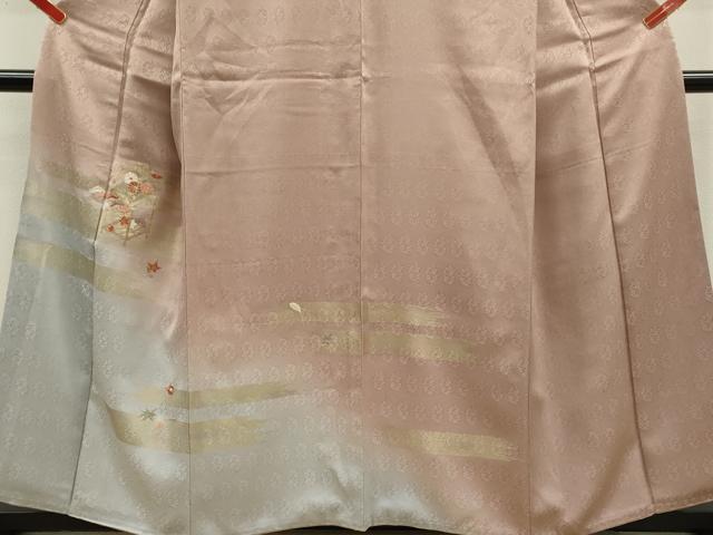 平和屋着物■訪問着 駒刺繍 霞草花文 暈し染め 金糸 金彩 正絹 逸品 CABD9780ze