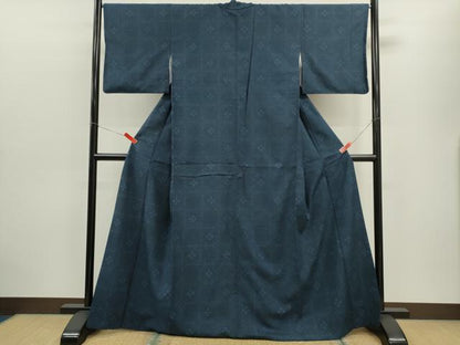 平和屋着物■上質な紬 菱花文 正絹 逸品 CABD9798ze