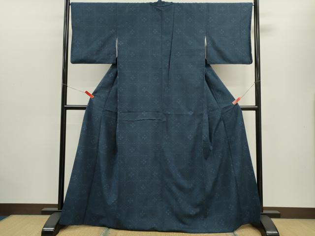 平和屋着物■上質な紬 菱花文 正絹 逸品 CABD9798ze
