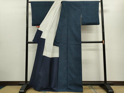 平和屋着物■上質な紬 菱花文 正絹 逸品 CABD9798ze