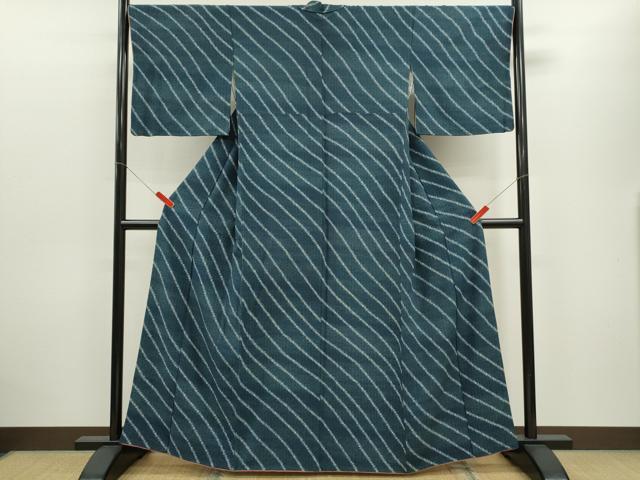 平和屋着物■上質な小紋 斜線文 正絹 逸品 CABD9811ze