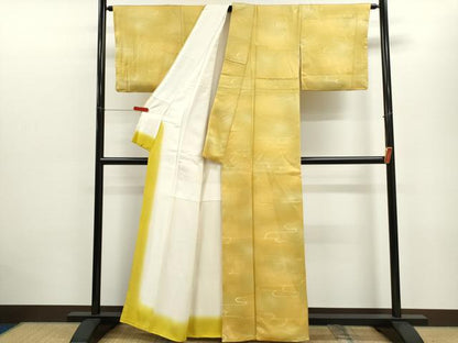 平和屋着物■上質な小紋 地紋起こし 吉祥文 暈し染め 正絹 逸品 未使用 CABD9814ze