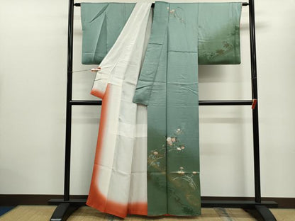 平和屋着物■訪問着 枝花文 暈し染め 金銀彩 正絹 逸品 CABD9823ze
