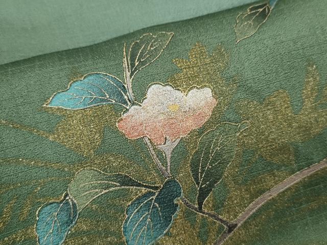 平和屋着物■訪問着 枝花文 暈し染め 金銀彩 正絹 逸品 CABD9823ze