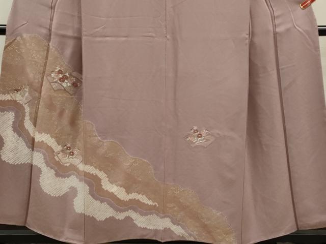 平和屋着物■訪問着　絞り　刺繍　地紙重ね草花文　金銀彩　正絹　逸品　CABD9833ze