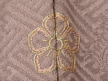 平和屋着物■訪問着　絞り　刺繍　地紙重ね草花文　金銀彩　正絹　逸品　CABD9833ze