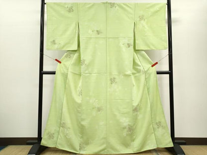 平和屋着物■上質な小紋　舞花文　金糸　正絹　逸品　CABD9839ze