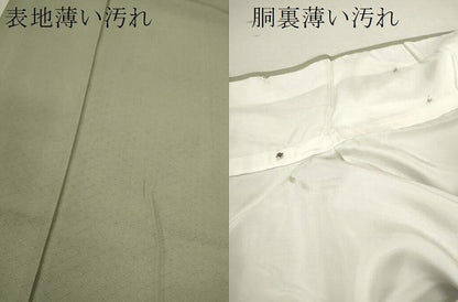 平和屋着物■上質な色無地　菱文　利休鼠色　正絹　逸品　CABD9842ze