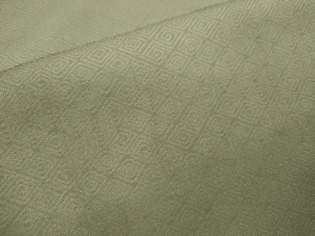 平和屋着物■上質な色無地　菱文　利休鼠色　正絹　逸品　CABD9842ze