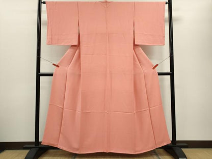平和屋着物■上質な色無地 菊尽くし 紅梅色 正絹 逸品 CABD9855ze