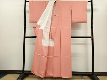 平和屋着物■上質な色無地 菊尽くし 紅梅色 正絹 逸品 CABD9855ze