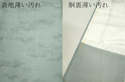 平和屋着物■上質な色無地 霞地紋 秘色色 正絹 逸品 CABD9861ze
