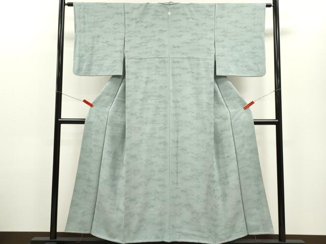 平和屋着物■上質な色無地 霞地紋 秘色色 正絹 逸品 CABD9861ze