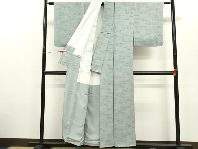 平和屋着物■上質な色無地 霞地紋 秘色色 正絹 逸品 CABD9861ze