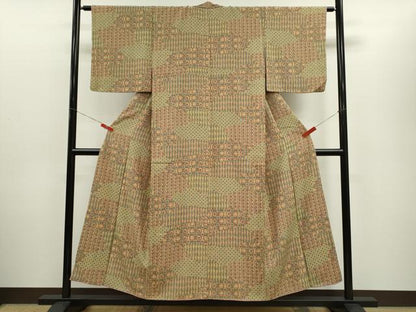 平和屋着物■上質な小紋 鮫小紋柄 切嵌吉祥文 三越扱い 正絹 逸品 CABD9867ze