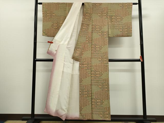平和屋着物■上質な小紋 鮫小紋柄 切嵌吉祥文 三越扱い 正絹 逸品 CABD9867ze