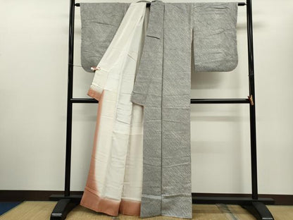 平和屋着物■大変加工の良い総絞り小紋　正絹　逸品　CABD9883ze