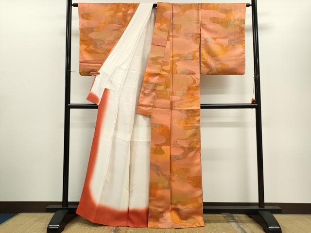平和屋着物■上質な小紋 流水文 暈し染め 正絹 逸品 CABD9888ze