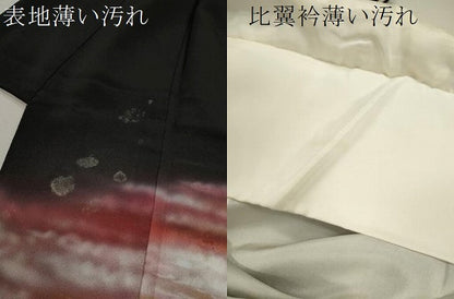 平和屋着物■豪華黒留袖　水辺人物風景文　暈し染め　金銀彩　正絹　逸品　CABD9896ze