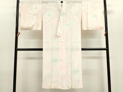 平和屋着物■長襦袢　無双仕立て　松皮菱花地紋　暈し染め　正絹　逸品　CABD9913ze