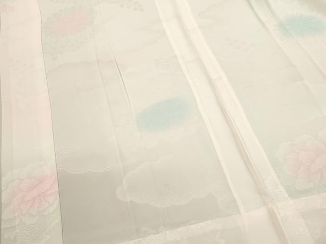 平和屋着物■長襦袢　無双仕立て　松皮菱花地紋　暈し染め　正絹　逸品　CABD9913ze