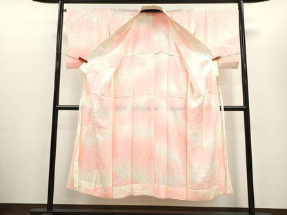 平和屋着物■長襦袢　無双仕立て　雲取り菊地紋　暈し染め　正絹　逸品　CABD9914ze