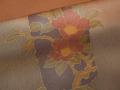 平和屋着物■訪問着 刺繍 短冊草花文 暈し染め 金銀彩 正絹 逸品 CABD9949ze