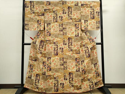 平和屋着物■上質な小紋 短冊吉祥草花文 正絹 逸品 未使用 CABD9952ze