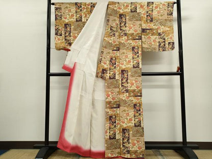 平和屋着物■上質な小紋 短冊吉祥草花文 正絹 逸品 未使用 CABD9952ze