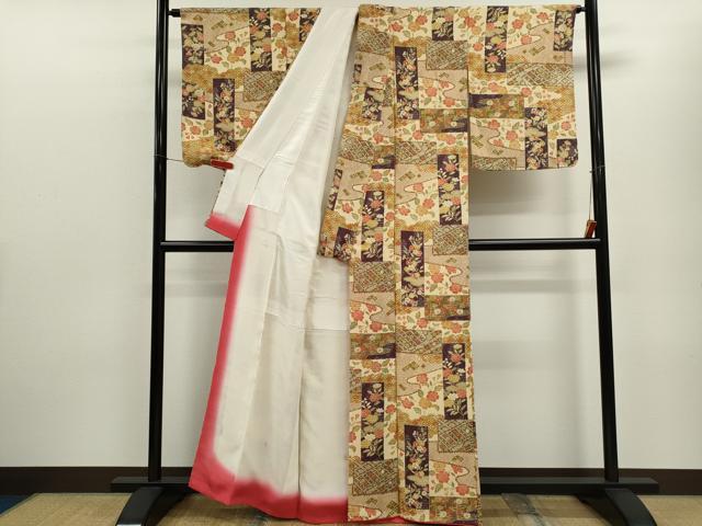 平和屋着物■上質な小紋 短冊吉祥草花文 正絹 逸品 未使用 CABD9952ze