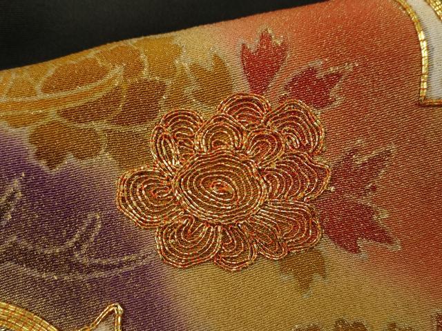 平和屋着物■豪華黒留袖 駒刺繍 松 宝尽くし花文 金彩 正絹 逸品 CABD9953ze