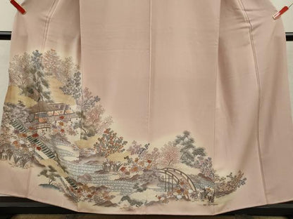 平和屋着物■豪華色留袖 風景草花文 暈し染め 金彩 正絹 逸品 CABD9954ze