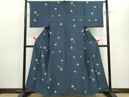平和屋着物■上質な小紋　雪輪破れ色紙文　金彩　正絹　逸品　CABD9965ze
