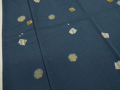 平和屋着物■上質な小紋　雪輪破れ色紙文　金彩　正絹　逸品　CABD9965ze
