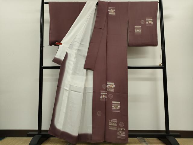 平和屋着物■訪問着 駒刺繍 横段吉祥花文 金彩 正絹 逸品 CABB9970ze