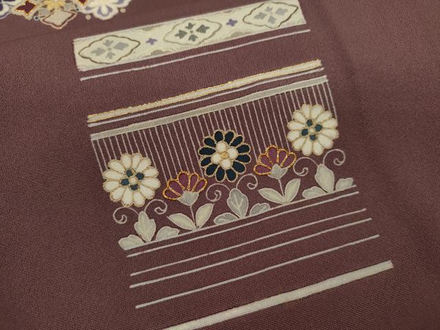 平和屋着物■訪問着 駒刺繍 横段吉祥花文 金彩 正絹 逸品 CABB9970ze