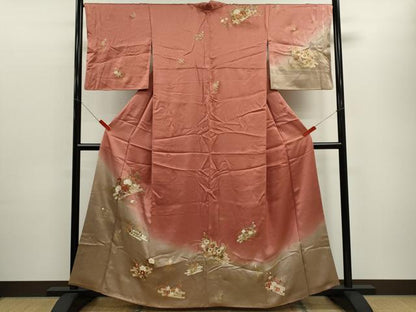 平和屋着物■訪問着 刺繍 花筏 暈し染め 金彩 正絹 逸品 CABD9977ze