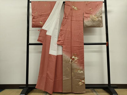 平和屋着物■訪問着 刺繍 花筏 暈し染め 金彩 正絹 逸品 CABD9977ze