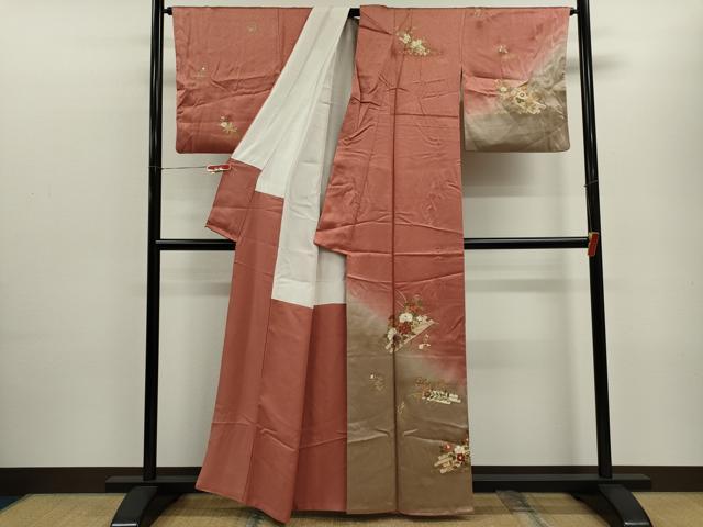 平和屋着物■訪問着 刺繍 花筏 暈し染め 金彩 正絹 逸品 CABD9977ze